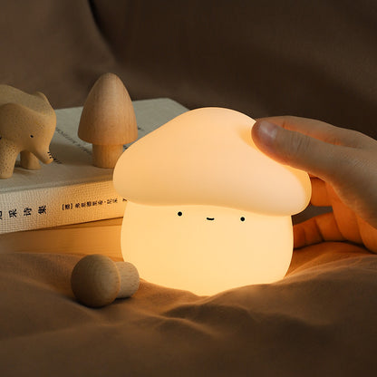 UNew Mushroom Small Night Lamp Cute Silicone Sleeping Timing Night Light Bedside Interesting Charging Ambience Light Room Decor Home Decor