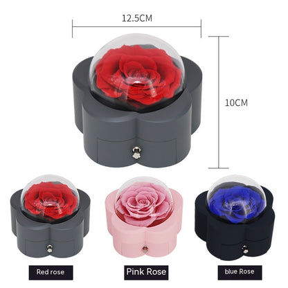 Eternal Rose Acrylic Round Jewelry Gift Box