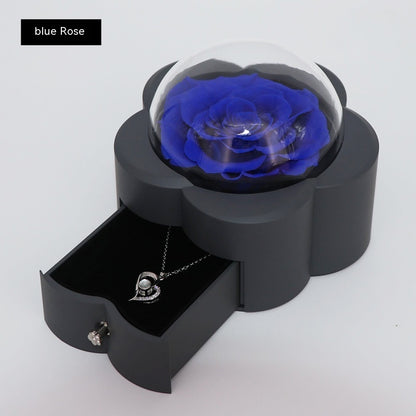 Eternal Rose Acrylic Round Jewelry Gift Box