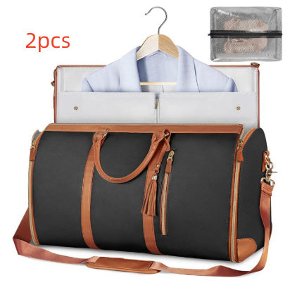 Large Capacity Travel Duffle Bag Women's Handbag Folding Suit Bag Waterproof Clothes Totes