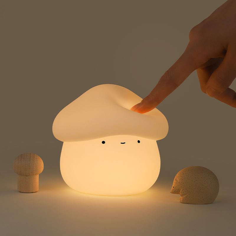 UNew Mushroom Small Night Lamp Cute Silicone Sleeping Timing Night Light Bedside Interesting Charging Ambience Light Room Decor Home Decor